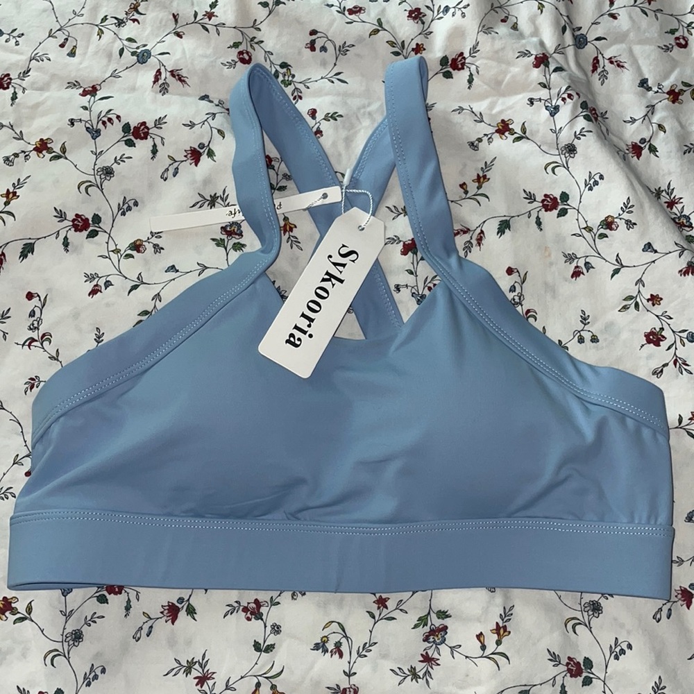 Light blue sports bra